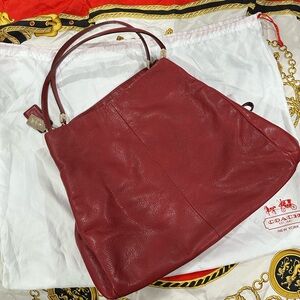 Coach Red Leather Shoulder Bag